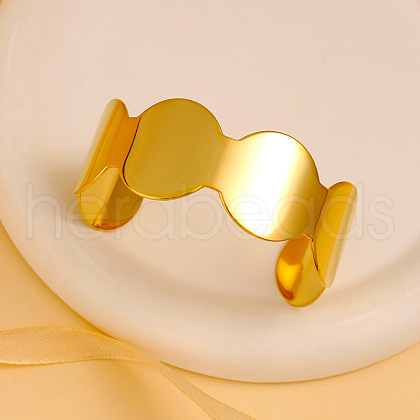 304 Stainless Steel Open Cuff Bangles BJEW-S172-02G-1
