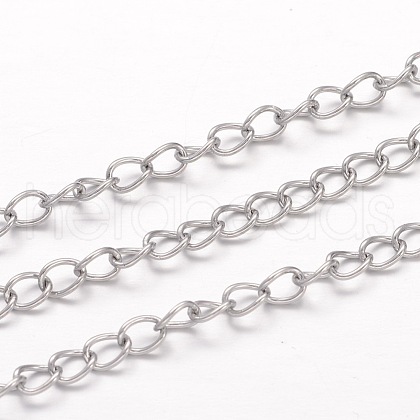 304 Stainless Steel Curb Chains X-CHS-K004-11P-0.8mm-1