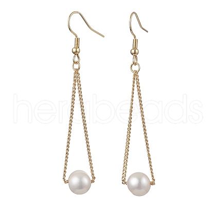 Mother's Day Jewellery Natural Cultured Freshwater Pearl Dangle Earrings EJEW-JE05936-01-1