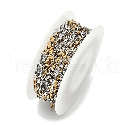 304 Stainless Steel Two Tone Twist Rectangle Link Chains CHS-Z005-01GP-1