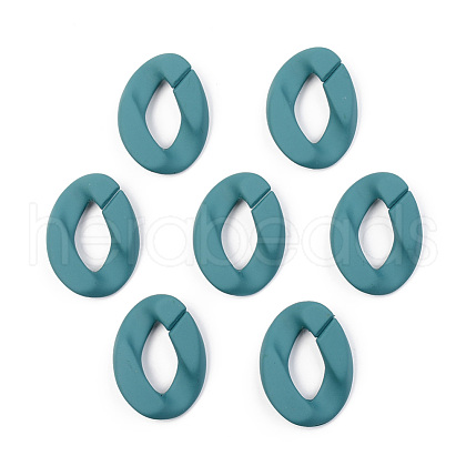 Opaque Spray Painted Acrylic Linking Rings OACR-T024-01-I08-1