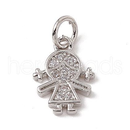 Brass Micro Pave Cubic Zirconia Charms ZIRC-F132-20P-1