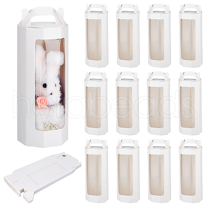 10Pcs Paper Gift Storage Boxes with Visible Window CON-WH0088-98B-1