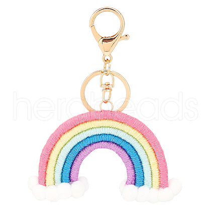Handmade Woven Cotton Keychain KEYC-WH0034-18B-1
