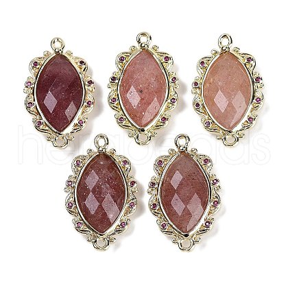 Natural Strawberry Quartz Faceted Horse Eye Links G-B126-02G-09-1