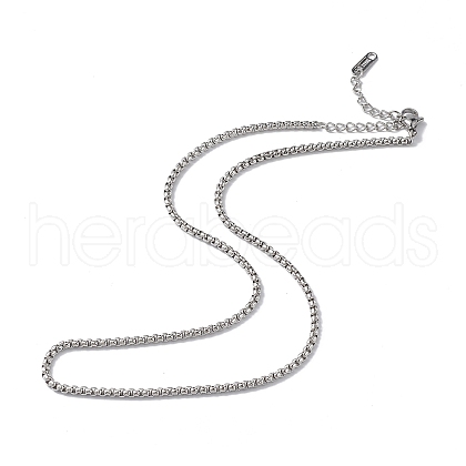 304 Stainless Steel Box Chain Necklace for Men Women NJEW-K245-020B-1