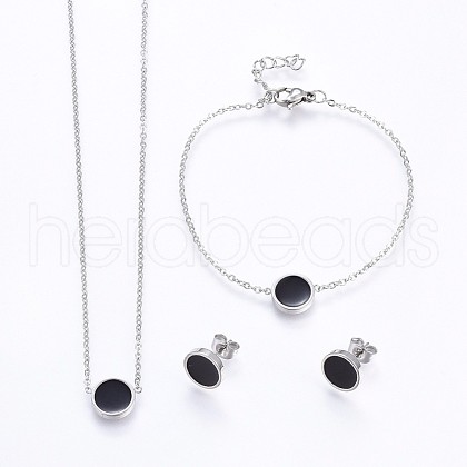 304 Stainless Steel Jewelry Sets SJEW-H129-23P-1
