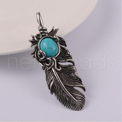 Leaf 304 Stainless Steel Big Pendants STAS-F103-03A-1