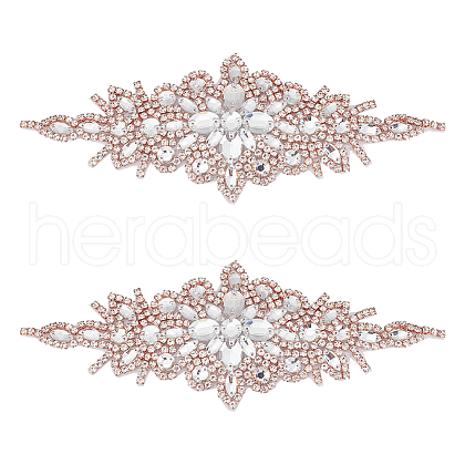 Flower Glass Crystal Rhinestone Applques DIY-WH0304-643B-1