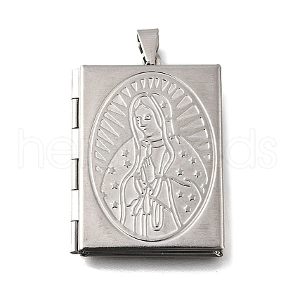 316 Stainless Steel Locket Pendants STAS-C123-03A-P-1