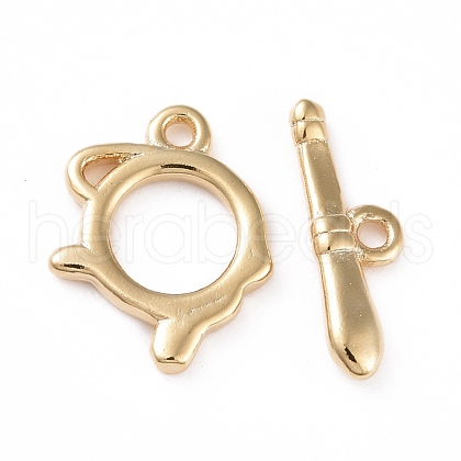 Eco-friendly Brass Toggle Clasps KK-D082-13G-1