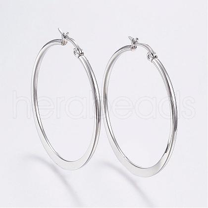 Tarnish Resistant 304 Stainless Steel Big Hoop Earrings EJEW-F105-19P-1