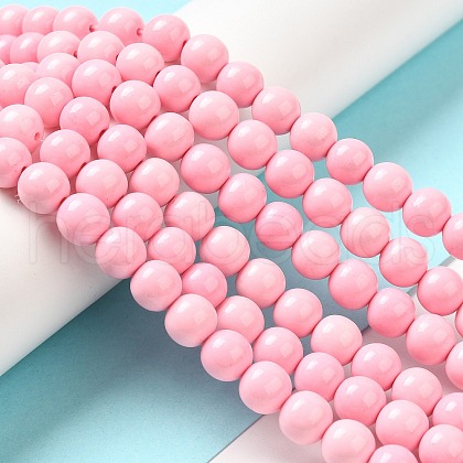 Synthetic Ocean White Jade Beads Strands G-S254-4mm-B01-1