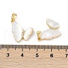 Natural White Shell Butterfly Pendants KK-U043-25G-3