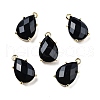 Natural Obsidian Faceted Pendants G-M431-16G-09-1