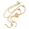 304 Stainless Steel Heart Y Necklaces NJEW-R026-30G-4