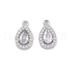 Brass Micro Pave Clear Cubic Zirconia Pendants KK-K351-41P-1