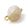 Natural Trochus Shell Nuggets Charms with Brass Loops PALLOY-JF03586-01-5