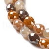 Electroplated Glass Beads Strands GLAA-B013-01G-3