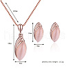 Horse Eye Alloy & Cat Eye Pendant Necklaces & Stud Earrings Sets FS-WG775AC-01-3