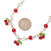 Crackle Glass & Natural Quartz Crystal Fruit Bib Necklaces for Women NJEW-JN05202-02-3