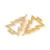 Brass Micro Pave Clear Cubic Zirconia Pendants KK-U017-07B-G-2