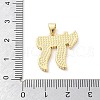 Brass Pave Natural White Shell Chai Jewish Symbol Pendants KK-Z098-16G-3