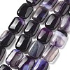 Natural Banded Agate Beads Strands G-K392-B11-13x18mm-2