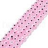 Handmade Evil Eye Lampwork Flat Round Bead Strands LAMP-L058-6mm-15-1