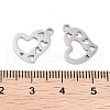 Non-Tarnish 316 Stainless Steel Charms STAS-C096-12F-P-3
