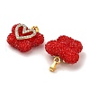 Butterfly with Heart Shape Resin & Rhinestone Pendant KK-C037-15G-3