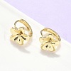 Flower Brass Hoop Earrings EJEW-Z102-01G-2