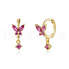 S925 Silver Butterfly Ear Cuffs with Multicolor Zirconia CY9476-3-1