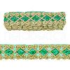 10 Yards Polyester Flower Lace Ribbon with Paillettes SRIB-WH0026-17B-1