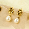 304 Stainless Steel knot Stud Earrings EJEW-C133-02G-1