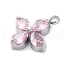304 Stainless Steel Micro Pave Cubic Zirconia Pendants STAS-U042-06P-01-2