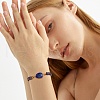 Natural Lapis Lazuli Teardrop Link Braided Bead Bracelet BJEW-SZ0002-54B-7