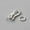 925 Sterling Silver S-Hook Clasps FIND-WH0114-71B-4