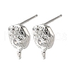Brass Micro Pave Cubic Zirconia Stud Earring Findings KK-Z102-13P-1