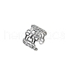 Oval Link Chain 304 Stainless Steel Adjustable Cuff Rings FS-WG261A9-01-3