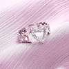 304 Stainless Steel with Rhinestone Adjustable Cuff Rings RJEW-Q020-16P-1