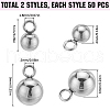 SUNNYCLUE 100Pcs 2 Styles 202F & 201 Stainless Steel Charms STAS-SC0006-33-2