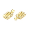 Rack Plating Brass Micro Pave Clear Cubic Zirconia Pendants KK-C011-40G-2