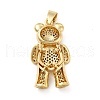 Rack Plating Brass Micro Pave Cubic Zirconia Pendants KK-E072-29G-3