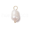Natural Freshwater Pearl Rice Connector Charms PALLOY-JF03395-2
