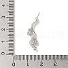 Brass with Clear Cubic Zirconia Stud Earring Findings KK-G499-02P-3