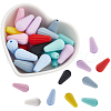 SUNNYCLUE 40Pcs 10 Colors Corrugated Teardrop Food Grade Eco-Friendly Silicone Beads SIL-SC0001-94-1