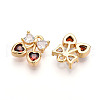 Brass Micro Pave Cubic Zirconia Charms KK-N261-94D-G-2