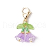 Handmade Glass Seed Beaded and Acylic Flower Pendant Decorations Sets HJEW-MZ00258-4