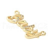 Brass Micro Pave Clear Cubic Zirconia Links KK-D357-03E-G-2